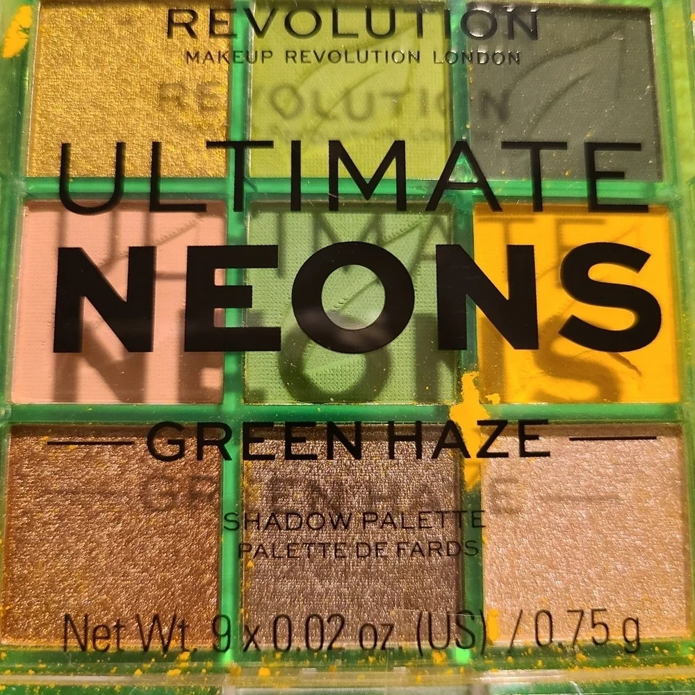 Revolution Ultimate Neons Green Haze Eyeshadows 9 X .02 Oz/.75 G NWOB